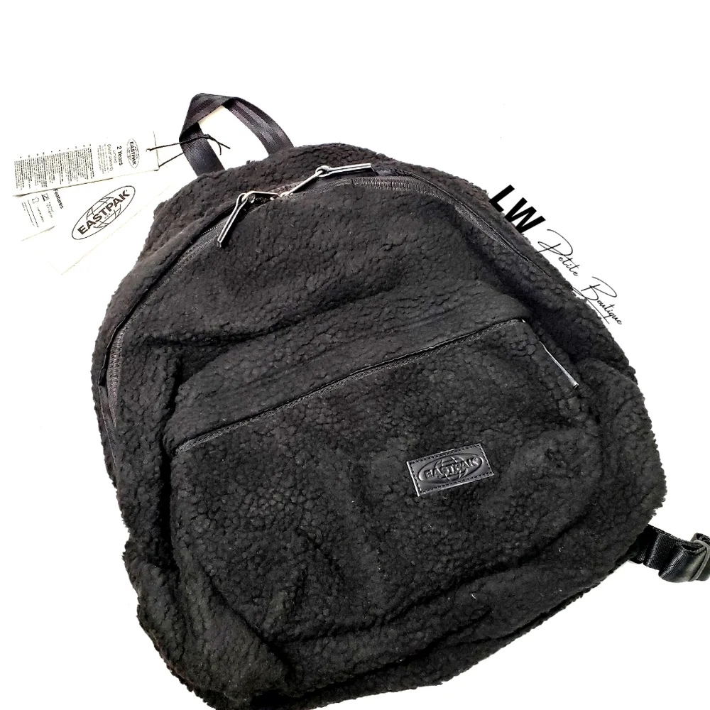 Eastpak Faux Fur Padded Pak'R Shear Black Backpack